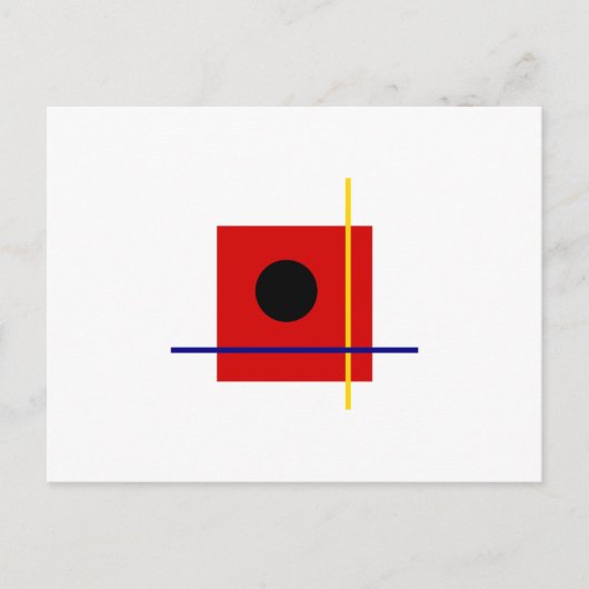 Klassieke Bauhaus Art Rood Geometrische Compositie Briefkaart (Voorkant)