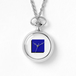 Klassieke Bauhaus Kunst Blauw Vierkant Halssnoer H Horloge