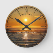 Klassieke 'Beach Sunset Wall klok' Ronde Klok (Voorkant)
