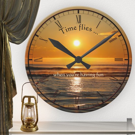 Klassieke 'Beach Sunset Wall klok' Ronde Klok