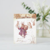 Klassieke Beatrix Potter Kerst Groeten Vakantie Feestdagenkaart (Staand voorkant)