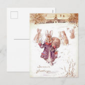 Klassieke Beatrix Potter Kerst Groeten Vakantie Feestdagenkaart (Voorkant / Achterkant)
