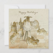 Klassieke Beatrix Potter Konijn Kerst Vakantie Feestdagenkaart (Voorkant)