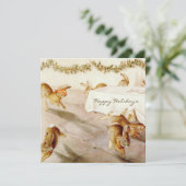 Klassieke Beatrix Potter Konijn Kerstvakantie Feestdagenkaart (Staand voorkant)