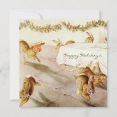 Klassieke Beatrix Potter Konijn Kerstvakantie Feestdagenkaart (Voorkant)