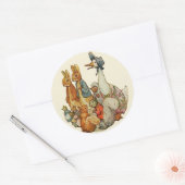 Klassieke Beatrix Potter Peter en Vrienden Ronde Sticker (Envelop)