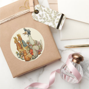 Klassieke Beatrix Potter Peter en Vrienden Ronde Sticker