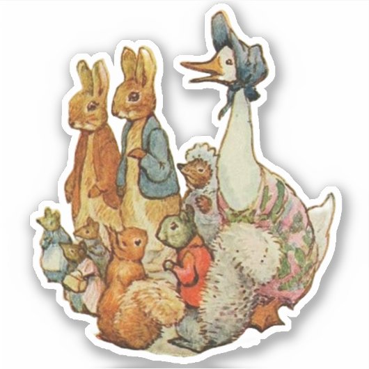 Klassieke Beatrix Potter Peter en Vrienden Sticker (Voorkant)