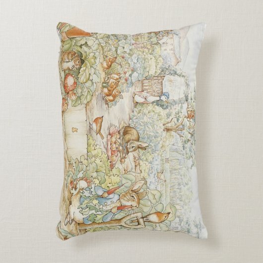 Klassieke Beatrix Potter Peter het Konijn Accent Kussen (Voorkant(Verticaal))