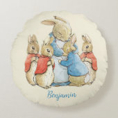 Klassieke Beatrix Potter Peter het Konijn Rond Kussen (Voorkant)