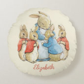 Klassieke Beatrix Potter Peter het Konijn Rond Kussen (Voorkant)