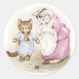 Klassieke Beatrix Potter Schattige Kitten Ronde Sticker