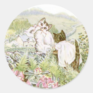 Klassieke Beatrix Potter Schattige Kitten Ronde Sticker