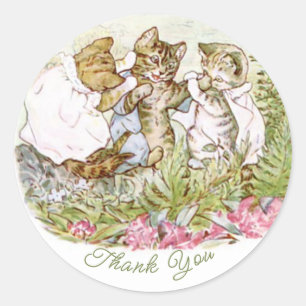 Klassieke Beatrix Potter Schattige Kitten Ronde Sticker