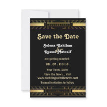 Klassieke Beauty Art Deco Save the Date