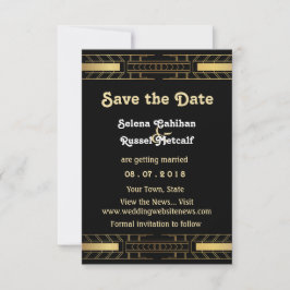 Klassieke Beauty Art Deco Save the Date Kaart
