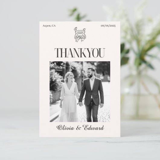 Klassieke bedankkaart (Staand voorkant)