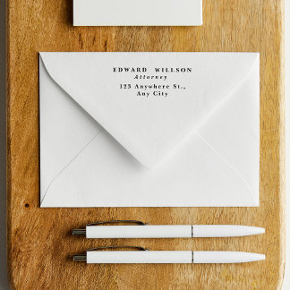 Klassieke bedrijfsnaam, functie en adres  zelfinktende stempel