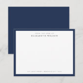 Klassieke bedrijfsnaam grens Adres Navy Blue Notitiekaartje (Voorkant / Achterkant)