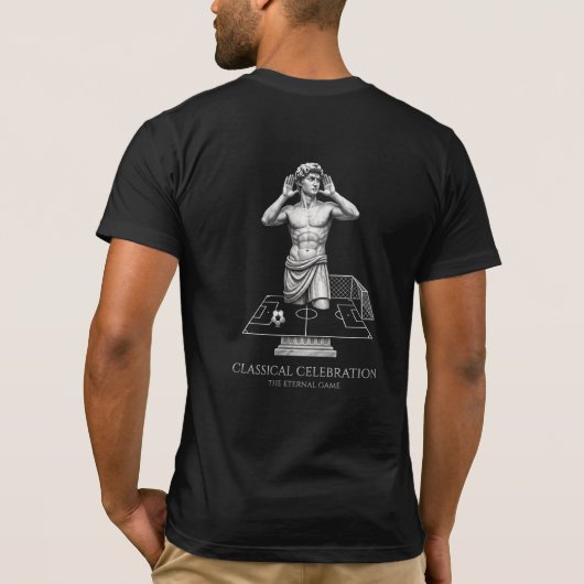 Klassieke Beeld Voetbal Viering Kunst T-shirt (Achterkant)