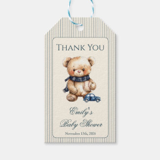 Klassieke beer babyshower favorietentag cadeaulabel