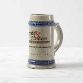 Klassieke Beer Stein in Grijs/Blauw of Wit/Goud Bierpul (Voorkant rechts)
