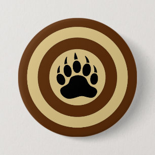 Klassieke Beerpoot in Super Helden Schild Ronde Button 7,6 Cm