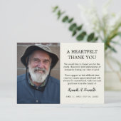 Klassieke begrafenis hartelijke foto bedankkaart (Staand voorkant)