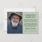 Klassieke begrafenis hartelijke foto bedankkaart (Voorkant)