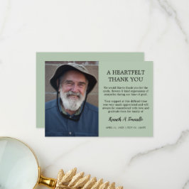 Klassieke begrafenis hartelijke foto bedankkaart