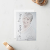 Klassieke begrafenisservice, beste aanpasbare foto notitiekaartje (Voorkant / Achterkant in situ)