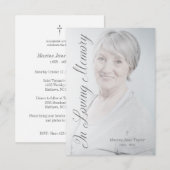 Klassieke begrafenisservice, beste aanpasbare foto notitiekaartje (Voorkant / Achterkant)