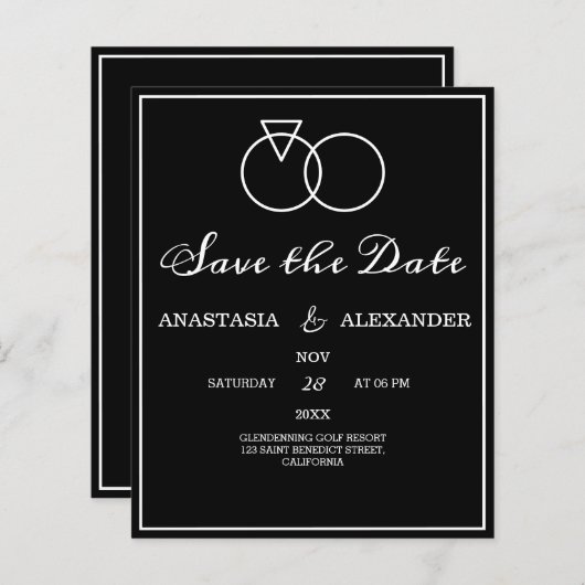 Klassieke begroting eenvoudig sparen de Kaart van  (Voorkant / Achterkant)