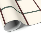 Klassieke beige Bourgogne en groene cozy lijnen Cadeaupapier (Rol Hoek)