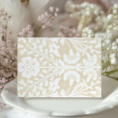 Klassieke Beige en Ivoren Bloemen Bewaar de Datum Kaart