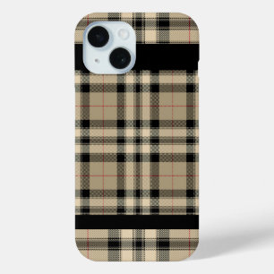 Klassieke Beige en Zwart geruite iPhone / iPad hoe 15 Case