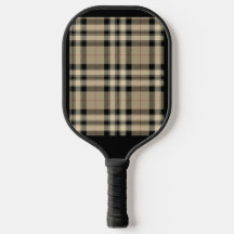 Klassieke beige en zwart geruite Pickleball Paddle