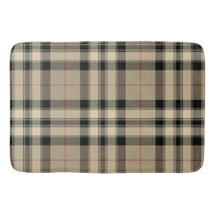 Klassieke Beige En Zwarte Geruite Patroon Badmat