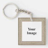 Klassieke Beige Fotolijst Sleutelhanger (Voorkant)