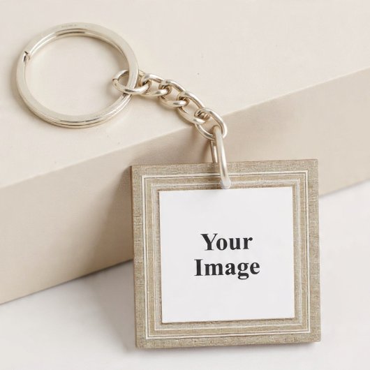Klassieke Beige Fotolijst Sleutelhanger