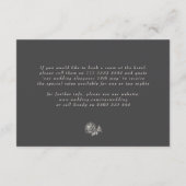 Klassieke Beige Houtskool Bloemkam Trouwdetail Informatiekaartje (Achterkant)