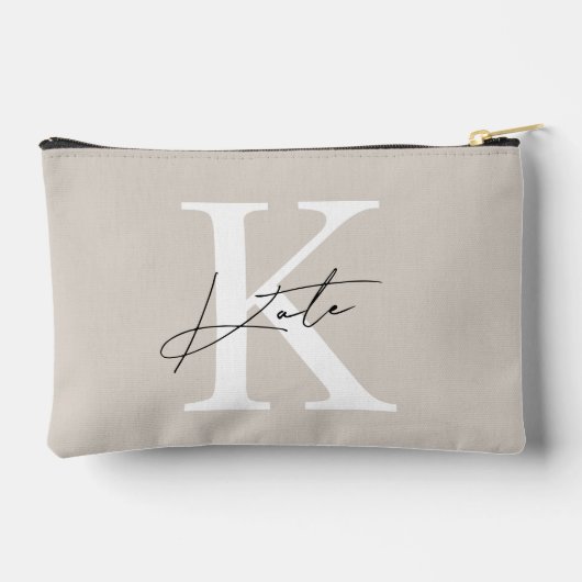 Klassieke Beige Monogram Bruidsmeisje Cadeau Etui (Achterkant)