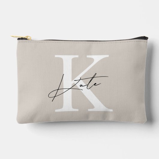 Klassieke Beige Monogram Bruidsmeisje Cadeau Etui (Voorkant)