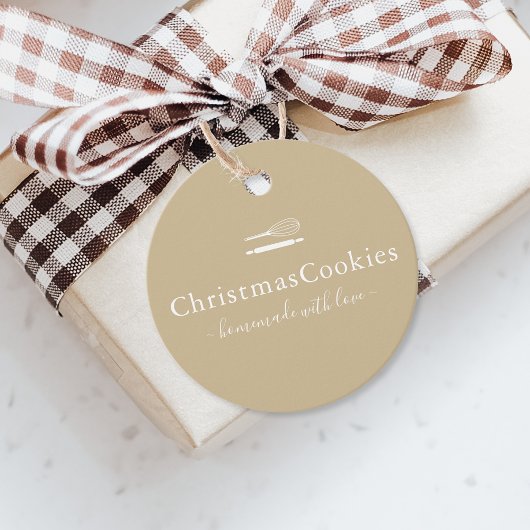 Klassieke Beige Vakantie Handgemaakte Baking Gift Bedankjes Labels