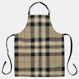 Klassieke beige + zwart geplakt schort