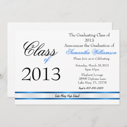 Klassieke bekendmaking Afstuderen van legant/uitno Kaart (Voorkant / Achterkant)