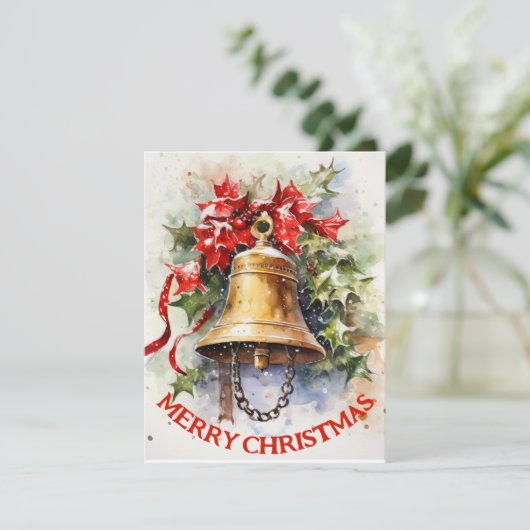 Klassieke Bel - Kerstkaart (Staand voorkant)