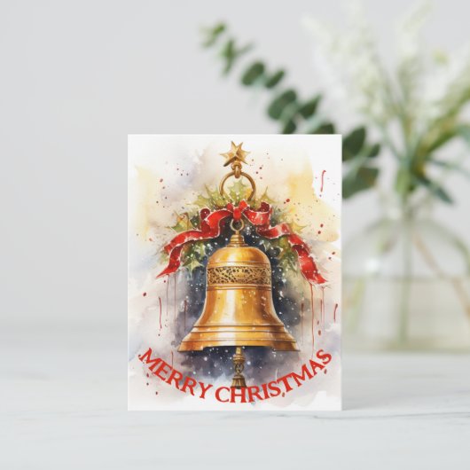 Klassieke Bel - Kerstkaart (Staand voorkant)