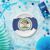 Klassieke Belize vlag Papieren Bordje (Feest)