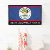 Klassieke Belize vlag Spandoek (Insitu)